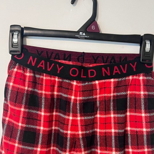 Old Navy Boys Flannel Pajama Pants Size M (8) Red Plaid Flame Resistant Warmers - Picture 2 of 9