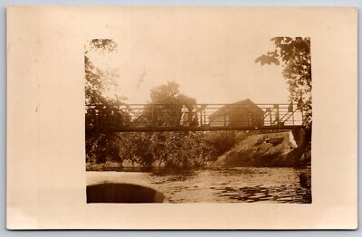  Owatonna? Minnesota~Elsie's Sister & Friend on Straight River? Footbridge RPP