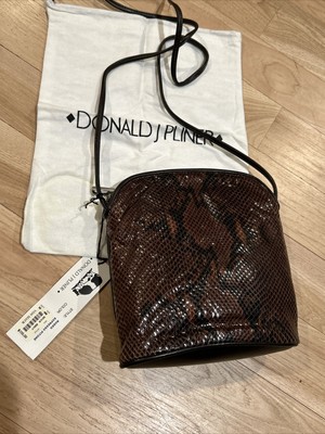 Vintage Donald Pliner Cross Body Purse In expresso Snake Skin Made In USA