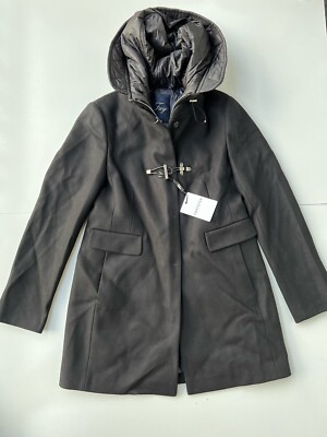 Fay Women s Wool Blend Double Front Duffle Toggle Coat - Size XS Black New $1525
