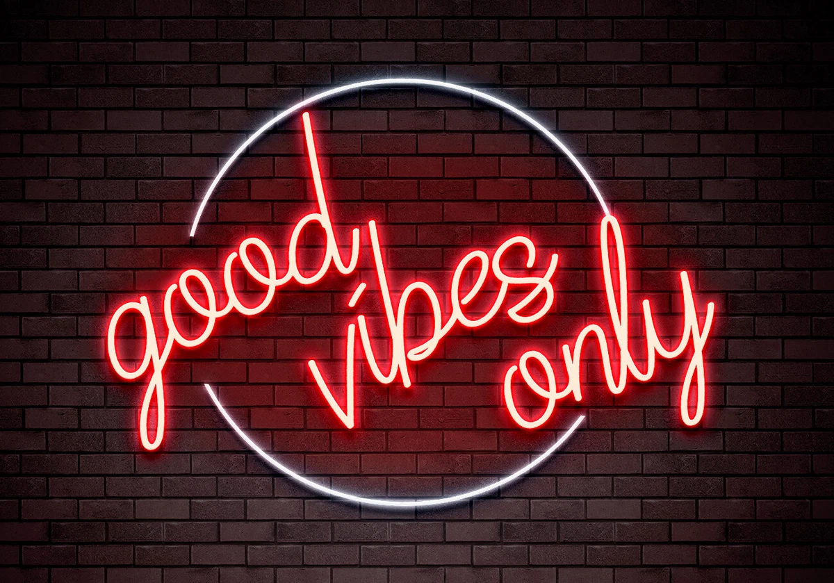 Good Vibes Only Neon Poster sign neon writing wall Poster art print A3 A2
