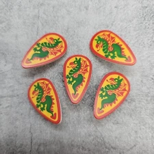 5pack Custom Classic Green Dragon Shield Accessory for Minifigure D10DPA11