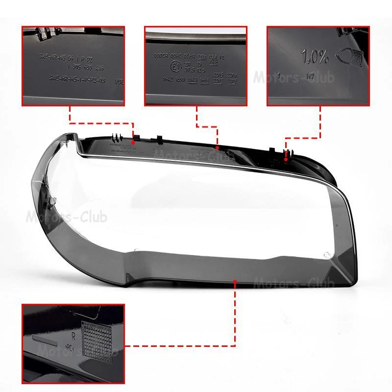 2x Headlight Lens Cover Replace Lenses + Adhesive For BMW X3 E83 2004-2010 - Image 4 of 4