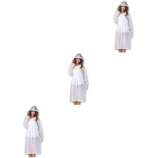 Set Of 3 M Rain Jacket With Hood Hooded Poncho Coat Rainwear