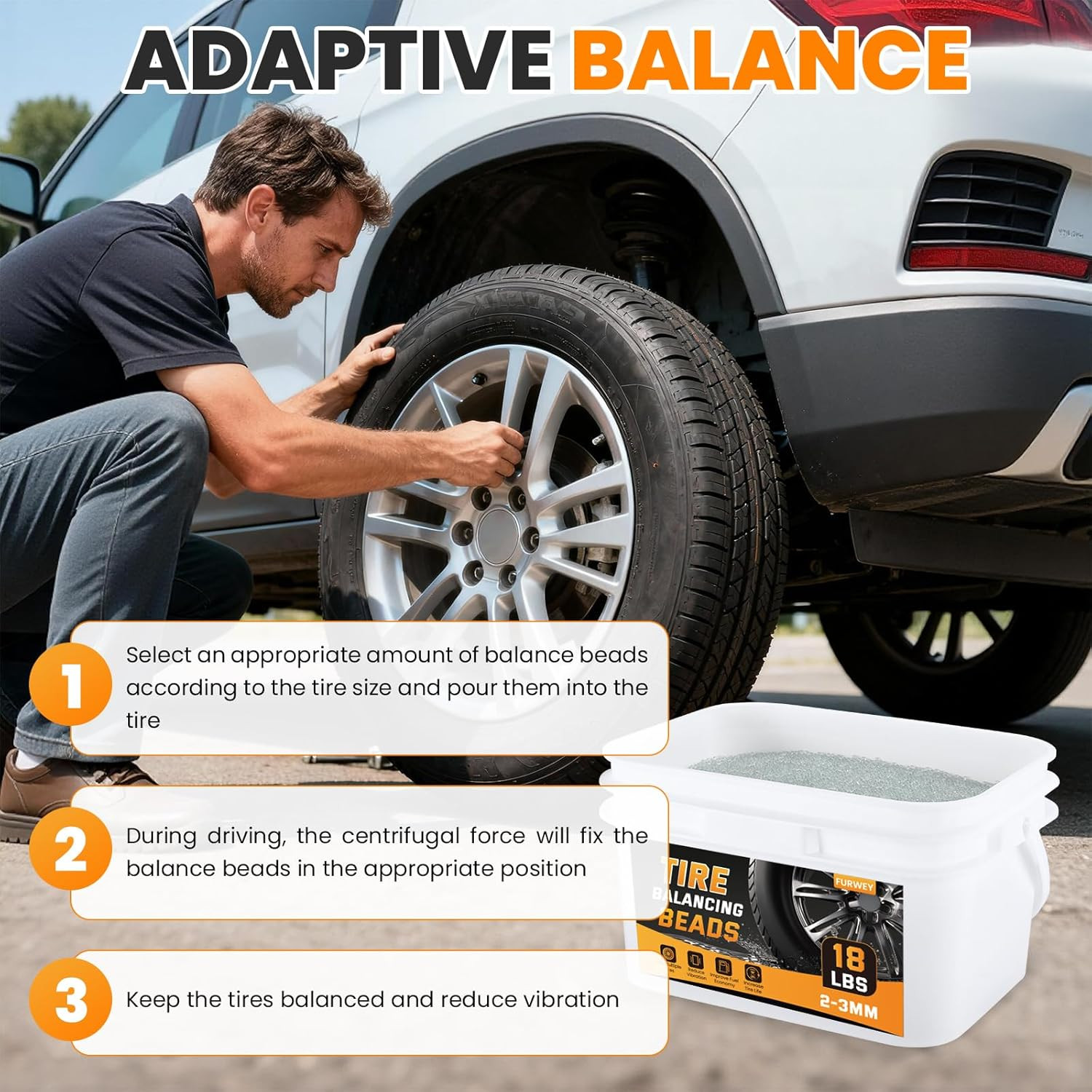 FUWERY Tire Balancing Beads 18 Lb (8.15 Kg) Bulk Tub Bagged Bucket and Scoop,Tir thumbnail 5