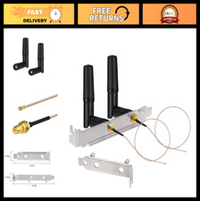 Mini PCIe WiFi Antenna 2.4GHz 5GHz  8in RP-SMA Cable  Bracket for PC Desktop