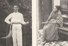PYR&Eacute;N&Eacute;ES- ATLANTIQUES. Joueur de Pelote; Une Vieille Basquaise 1900 old print