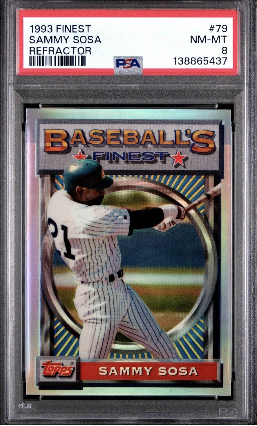 1993 Topps Finest #79 Sammy Sosa Refractor PSA 8 NM-MT