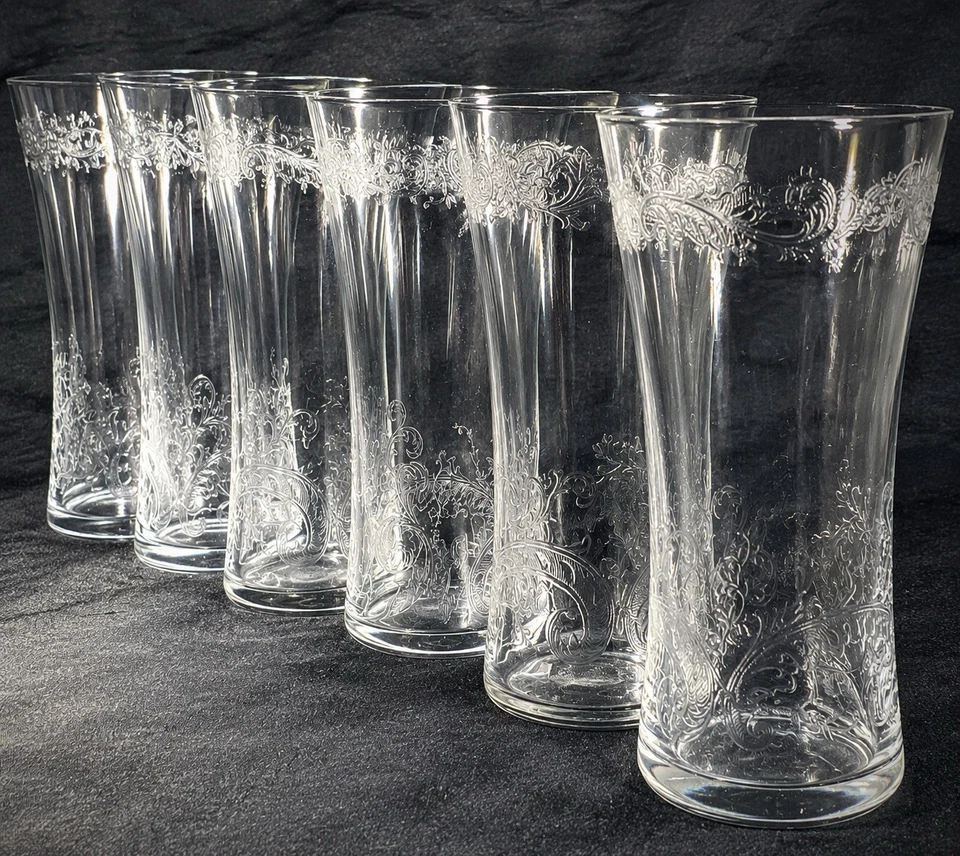 6 Kristall Gläser Trinkgläser Ätzgravur Baccarat Stil? Hochwertig - Bild 2 von 4