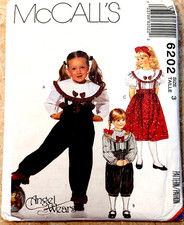 McCall's 6202 Girls' Blouse Pants Skirt Suspenders size 3 1992 New Uncut