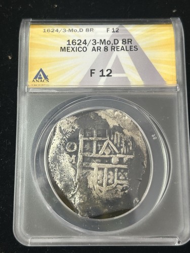SASA 1624/3 México Silver 8 Reales Anacs F12 - Picture 1 of 5