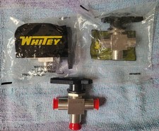 WHITEY BALL VALVE SS-43XLF4 NEW - LOT 3 PIECE...