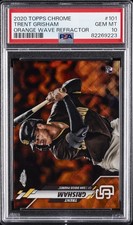 2020 TOPPS CHROME ORANGE WAVE REFRACTOR TRENT GRISHAM ROOKIE RC 24/25 PSA 10
