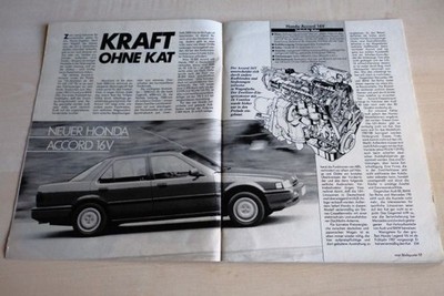 MOT 27/1986 Honda Accord 16V mit 137PS in einer ersten Vorstellung auf 2 Seiten