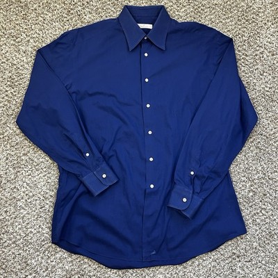 Ermenegildo Zegna Dress Shirt Mens Large Blue Su Misura French Cuff Fancy