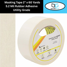 48 Rolls 2" x 60 Yards Ivory Masking Tape 5.2 Mil Adhesive Removable Cleanly