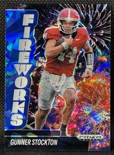 Gunner Stockton /125 Blue Cracked Ice 2025 Panini Prizm Black Fireworks Georgia