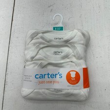 Carter's Solid White 4pk Short Sleeve Basic One Piece Bodysuit Babies Size 3M