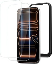 iPhone Screen Protector,2 Pack 9H Hardness HD Clear Tempered Glass Military