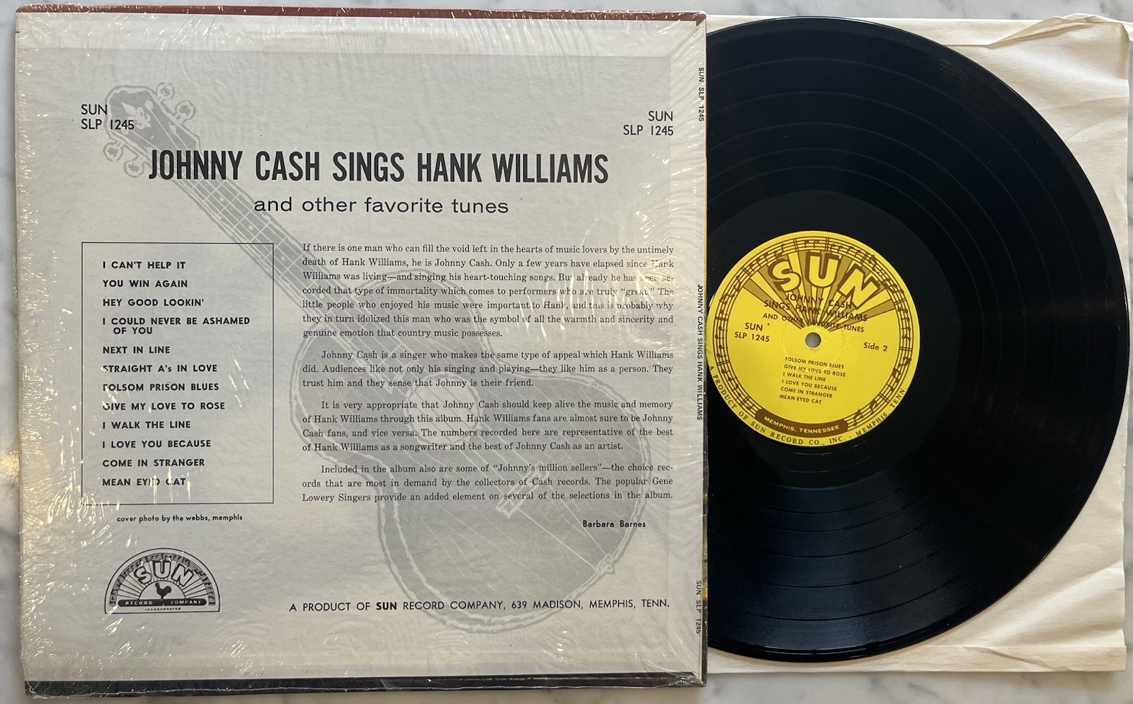 Johnny Cash Sings Hank Williams Vinyl Record Album LP Near Mint Shrink PRISTINE