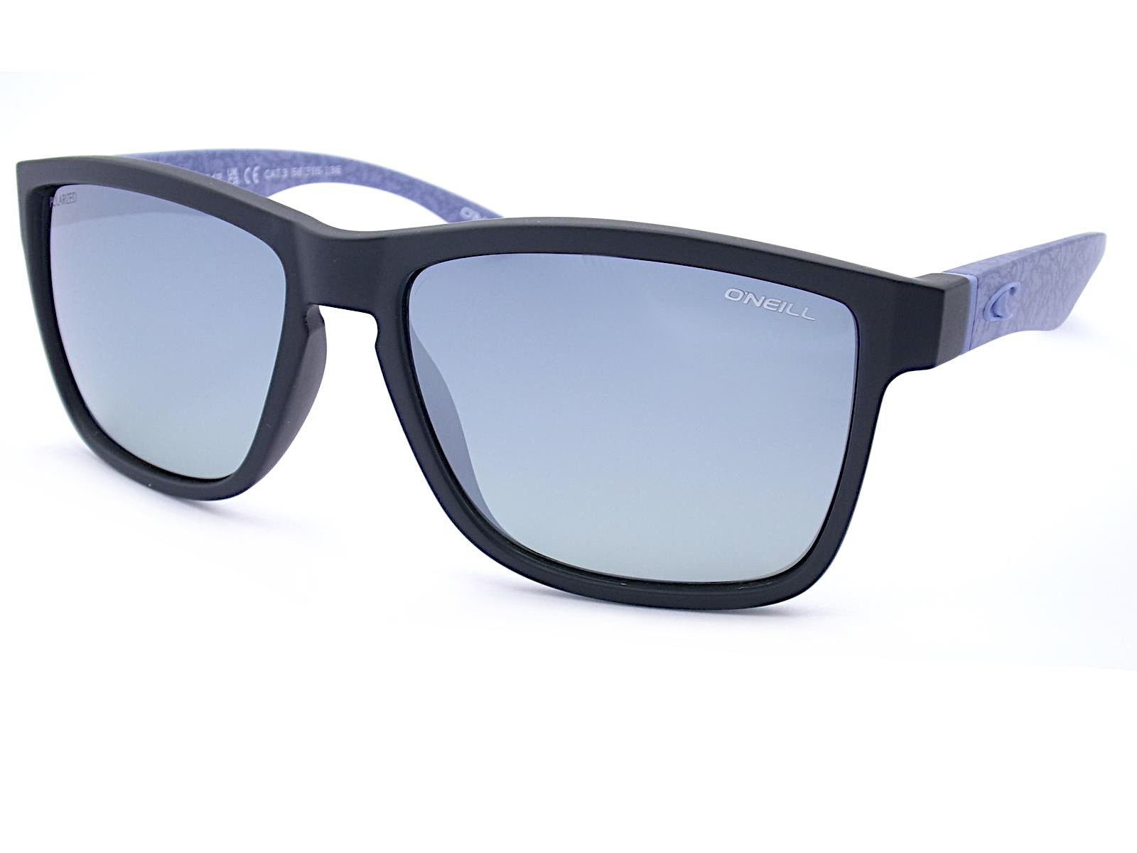 O'Neill Polarized Sunglasses 9033 2.0 Black Blue w/ Silver Mirror AR Lenses 104P
