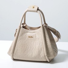 MAX MARA MARIN XOSTRICH Women's Leather Ostrich Pattern Small Bag Handbag 001