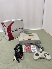 SEGA Saturn Controller & Console Set White PVR Game Software Included Used