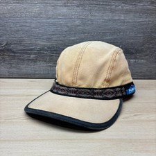 Vintage KAVU Hat Cap Strap Back Beige Black 5...