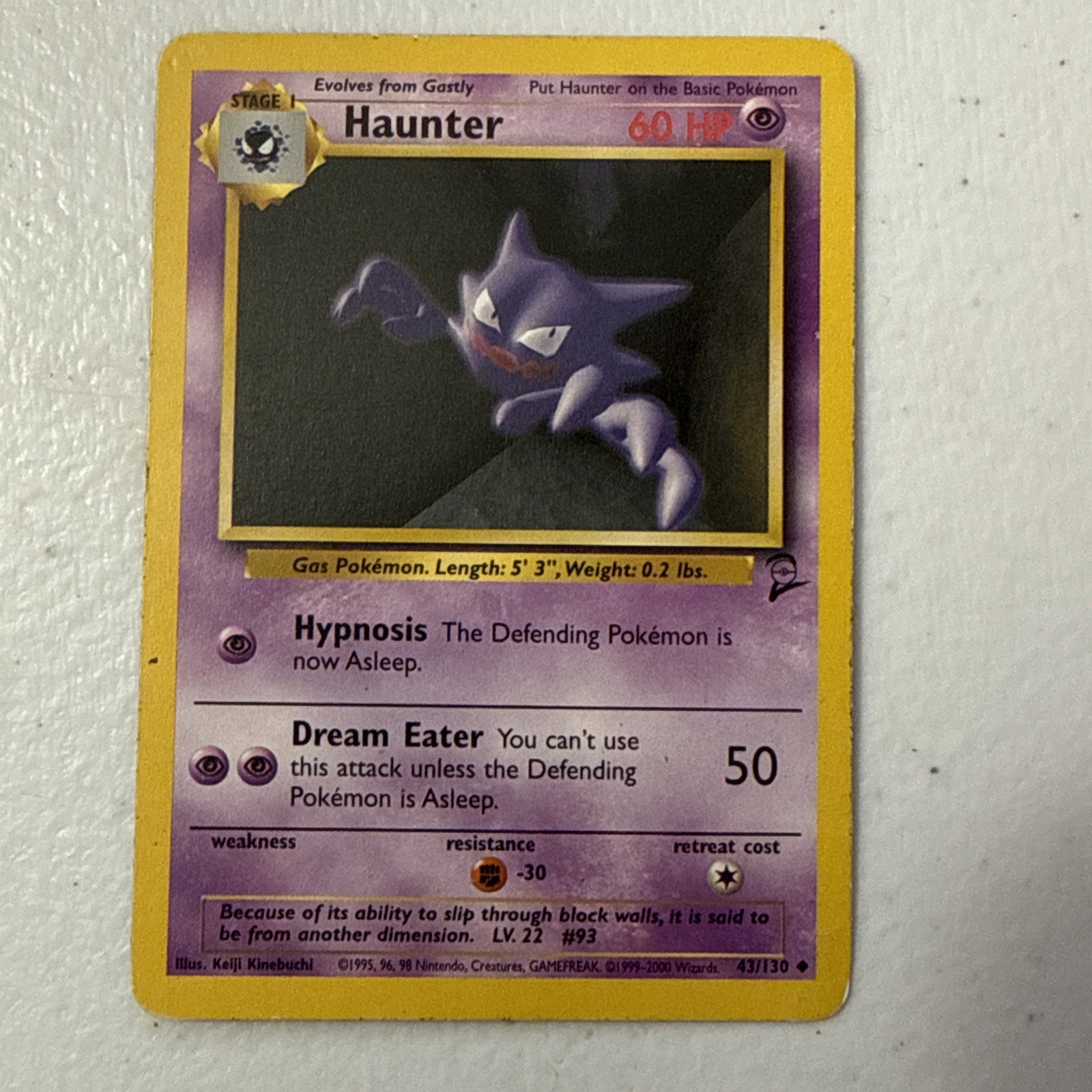 HAUNTER - 43/130 - Base Set 2 - Pokemon Card - LP