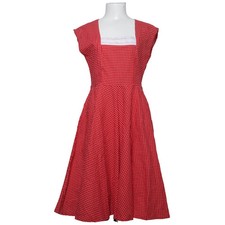 Hell Bunny Vixen, Maxikleid, Größe: L, Rot/Weiß, Gepunktet, Damen #AON