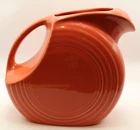 Vintage Fiesta Ware Disc Water Pitcher – Reddish‑Orange  Homer Laughlin USA – 7"