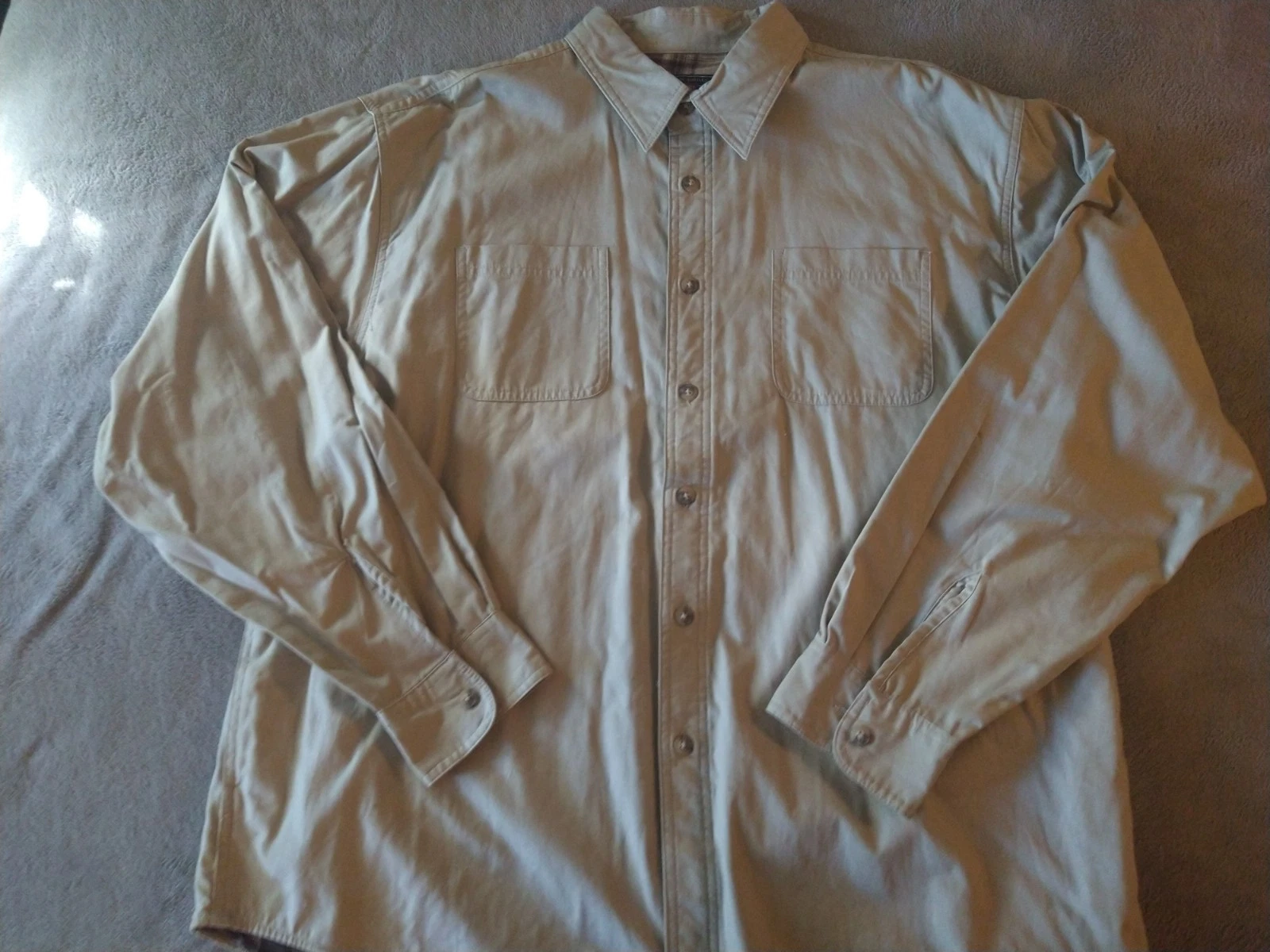 Vintage Wrangler Shirt Men's XL Beige Lined Button Up Country Outdoor Western