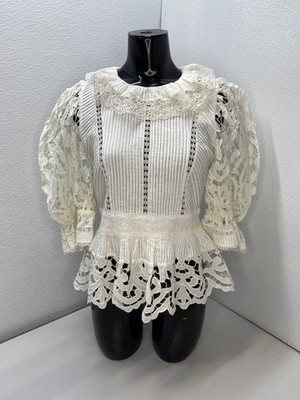 Ulla Johnson Womens Blouse Top Pristine White Size 6 Mildred Broderie *PREOWNED*