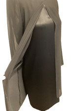 Y2K Vintage Jones New York Black Chiffon Satin" Little Black Dress" SZ.6 Petite