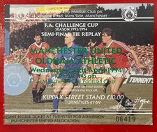 1994 FA Cup Semi Final Replay Manchester United Football Match Ticket Stub