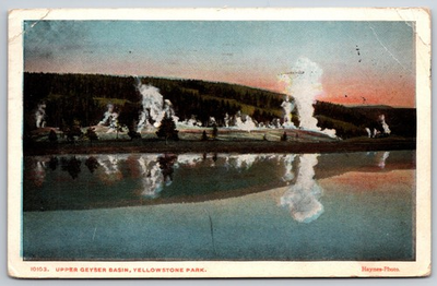 #ad #ad Upper Geyser Basin Yellowstone National Park WY Haynes 10103 WB Postcard XD9 $1.95