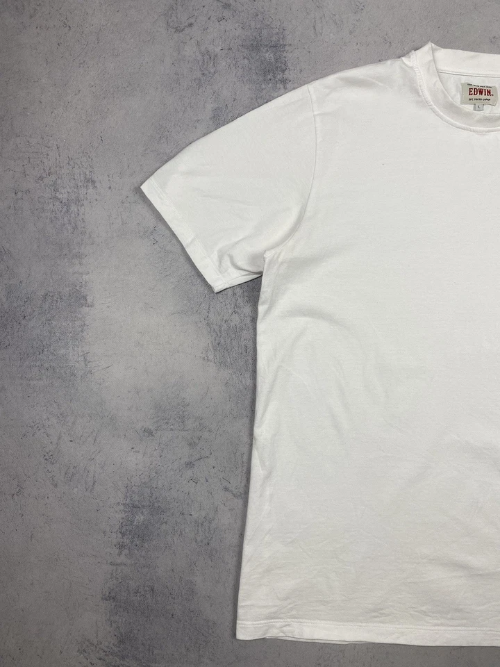 Edwin T Shirt Mens Size L White  Short Sleeve Japanese Sun Edwin T Shirt Cotton - Image 3 of 4