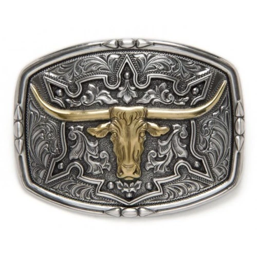 Westernwear-Shop - Fibbia per cintura Western Belt Buckle Western Belt Buckle Western, stile vintage, colore argento