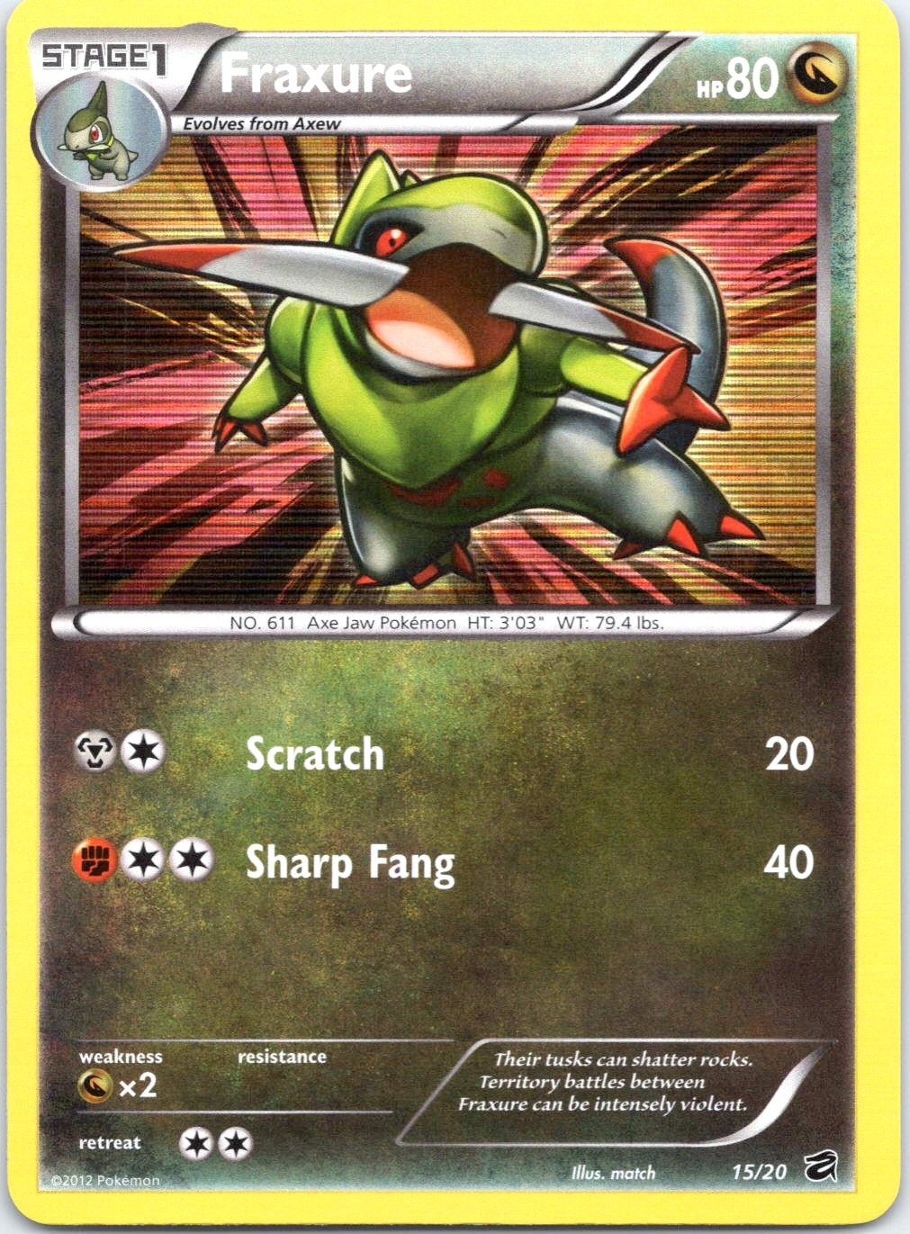 Fraxure (15) Holo Rare Dragon Vault 15/20 NM