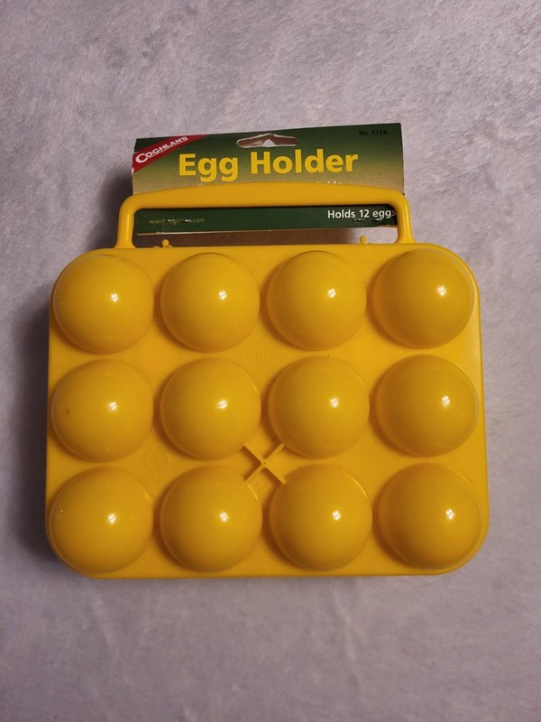 Coghlan's Egg Holder Yellow 12-Egg Hard-Plastic Carrier w/Molded Handles Compact