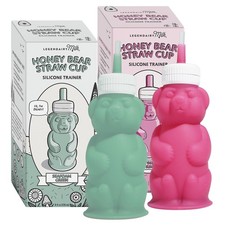 Honey Bear Straw Cup Silicone for Babies Green/Raspberry , 8 oz. Dishwasher ...
