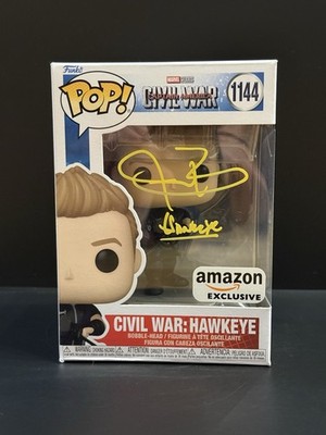 BAS COA signed & CN Jeremy Renner Hawkeye Marvel Avengers handsigniert Funko Pop