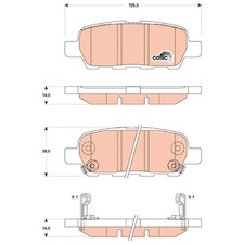 Satz Bremsbeläge Bremsklötze hinten für Nissan Juke F15 Maxima 6 A34 id74292