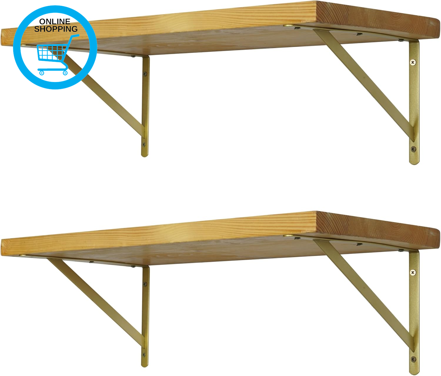 Shelf Brackets Gold Brackets for Shelves 200 Mm/8 Inch Triangle Wall Mounted She