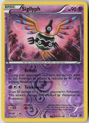Sigilyph 41/98 Uncommon Emerging Powers Pokemon Reverse Holo Lightly Played