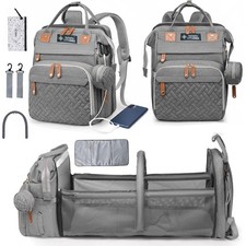 Baby Diaper Bag Backpack with Changing Station, Large Capacity, USB Port, Pac...