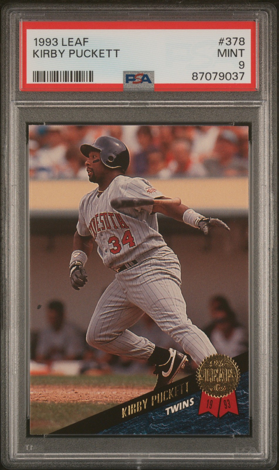 1993 LEAF #378 KIRBY PUCKETT PSA 9
