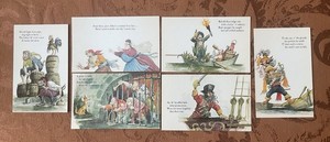 6 Unused Disney Marc Davis Pirates of the Caribbean Disneyland Postcards 1960’s