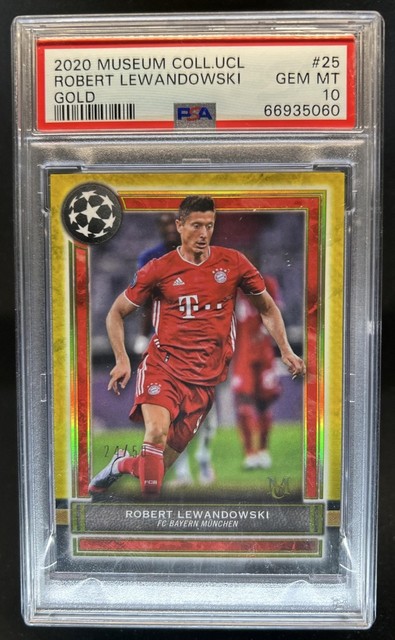 2020 Topps Museum UEFA Robert Lewandowski Gold #/50 PSA 10 GEM MINT