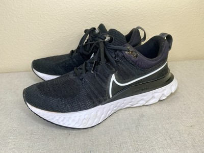 Nike Womens React Infinity Run Flyknit Running Shoes Black/White Size 6 US